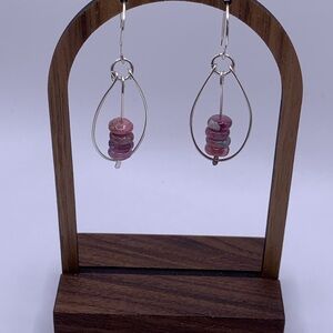 Elegant Sterling Silver and Pink Raspberry Tourmaline Earrings